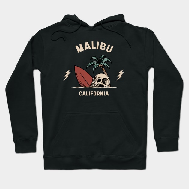 Vintage Surfing Malibu, California Hoodie by SLAG_Creative